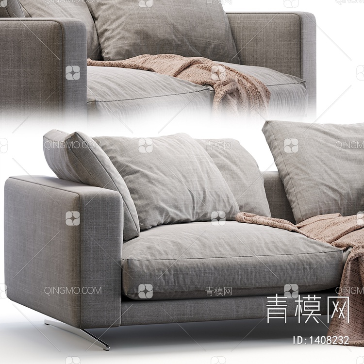Flexform 布艺双人沙发3D模型下载【ID:1408232】