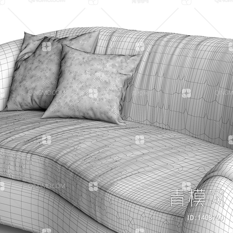 polar bear sofa厚肉弧形沙发3D模型下载【ID:1408760】