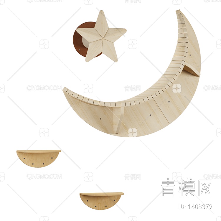 木星月亮墙饰3D模型下载【ID:1408379】