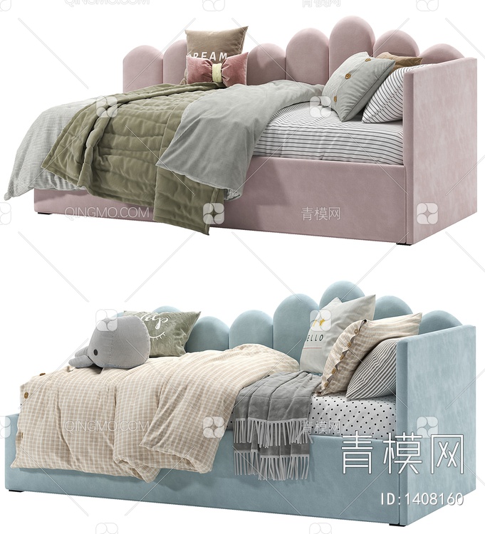 布艺儿童沙发床3D模型下载【ID:1408160】