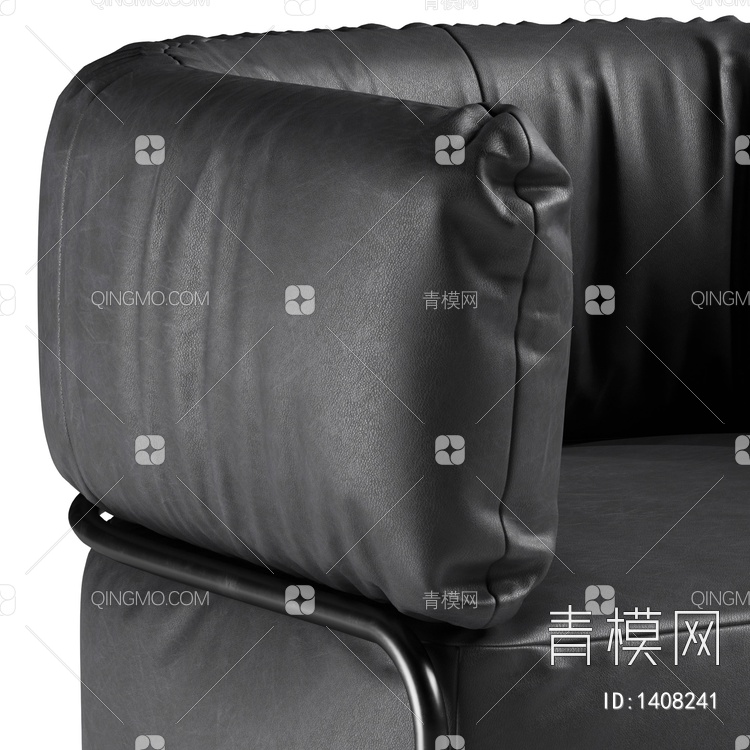 Calligaris 黑色皮革单人沙发3D模型下载【ID:1408241】
