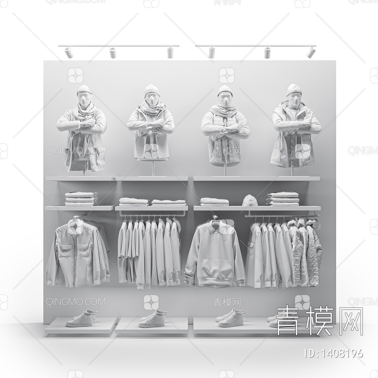 服装店服装展示3D模型下载【ID:1408196】