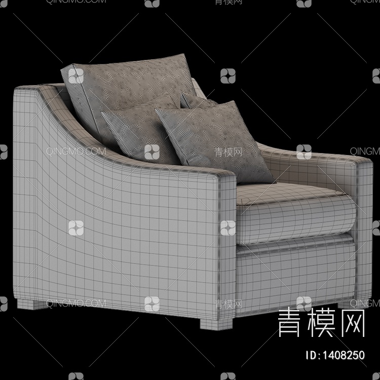 Belgian 布艺单人沙发3D模型下载【ID:1408250】