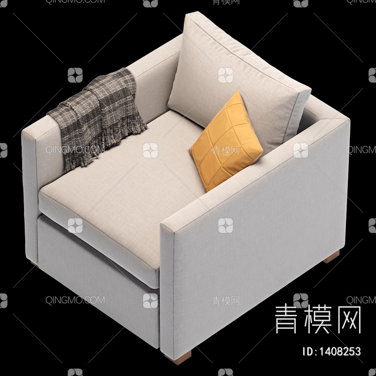 BELGIAN 单人沙发3D模型下载【ID:1408253】
