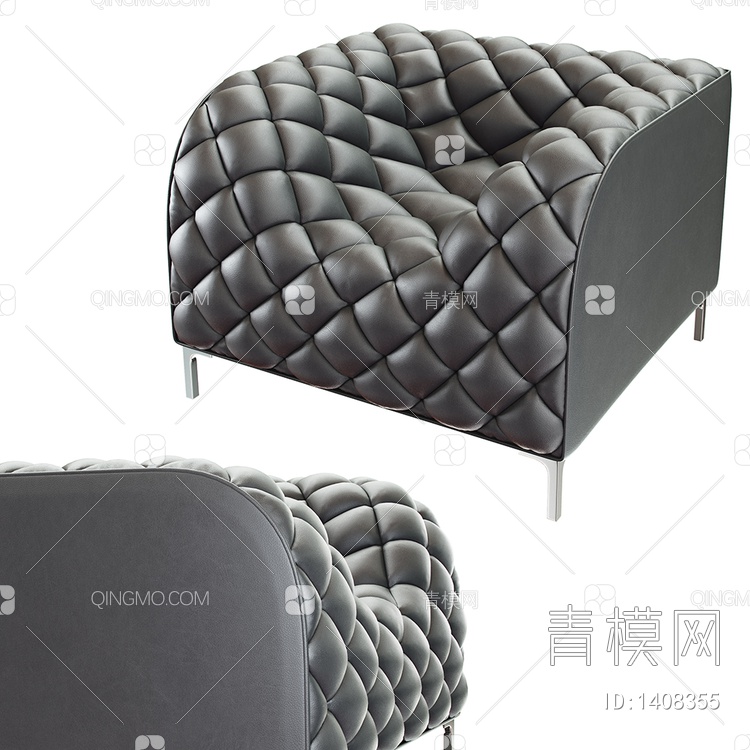 皮革休闲椅3D模型下载【ID:1408355】