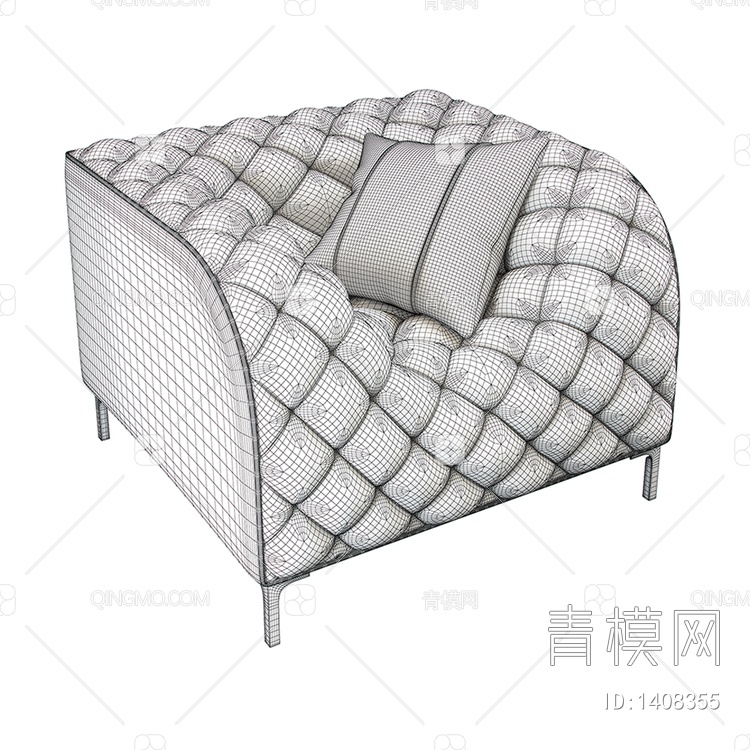 皮革休闲椅3D模型下载【ID:1408355】
