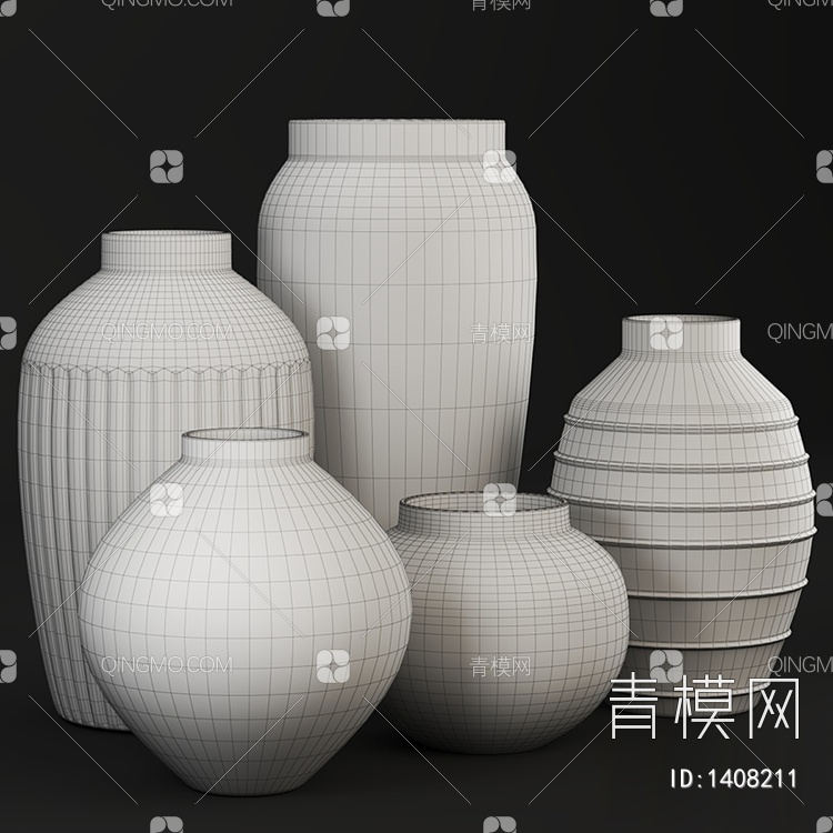 复古风陶罐摆件3D模型下载【ID:1408211】