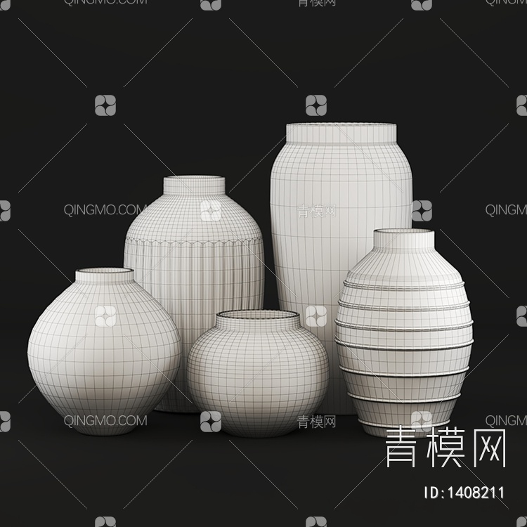 复古风陶罐摆件3D模型下载【ID:1408211】