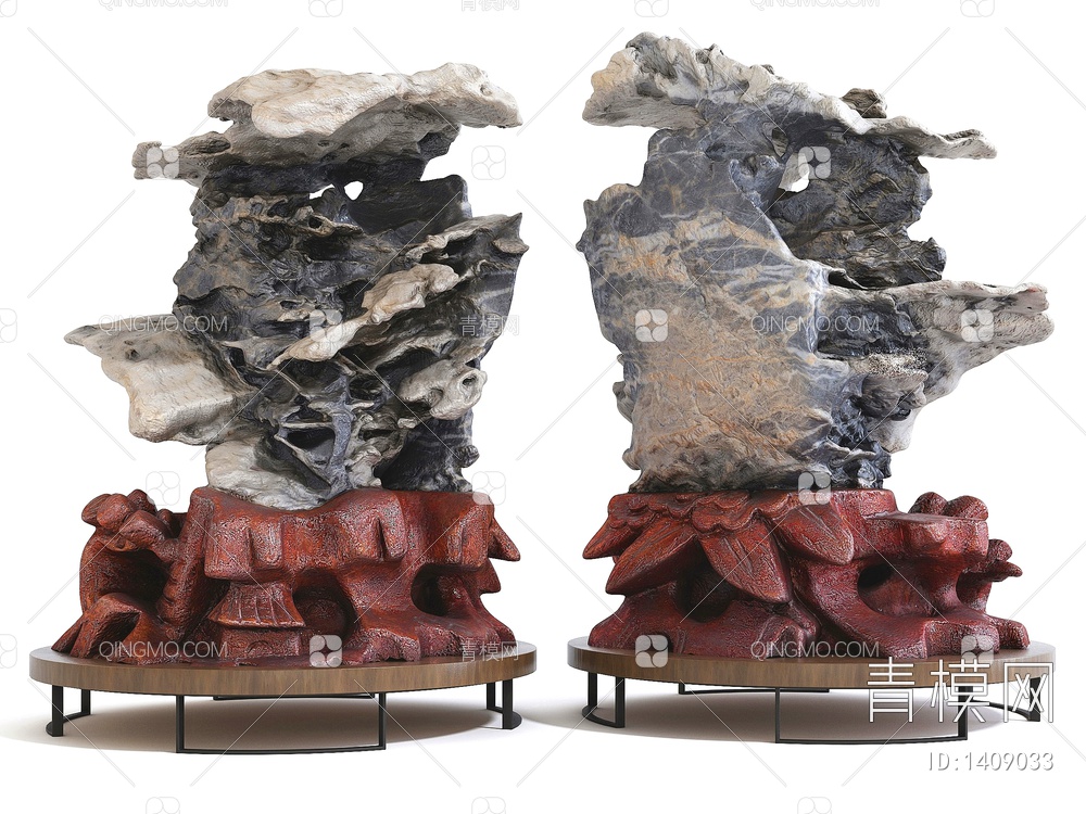 石头摆件3D模型下载【ID:1409033】