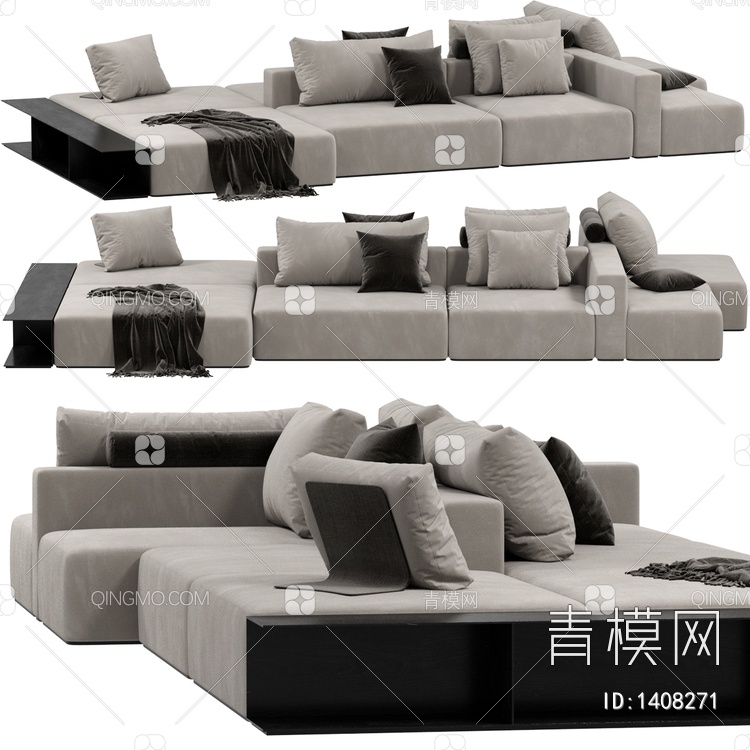 Minotti 多人组合沙发3D模型下载【ID:1408271】