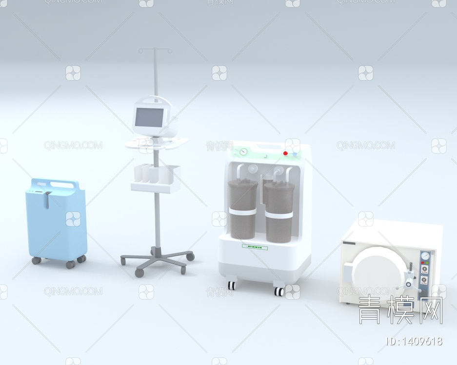 心电仪与抽脂机医美设备3D模型下载【ID:1409618】