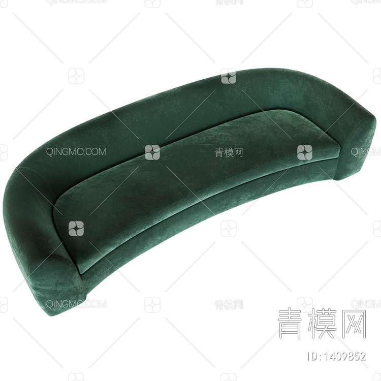 绒布弧形多人沙发3D模型下载【ID:1409852】