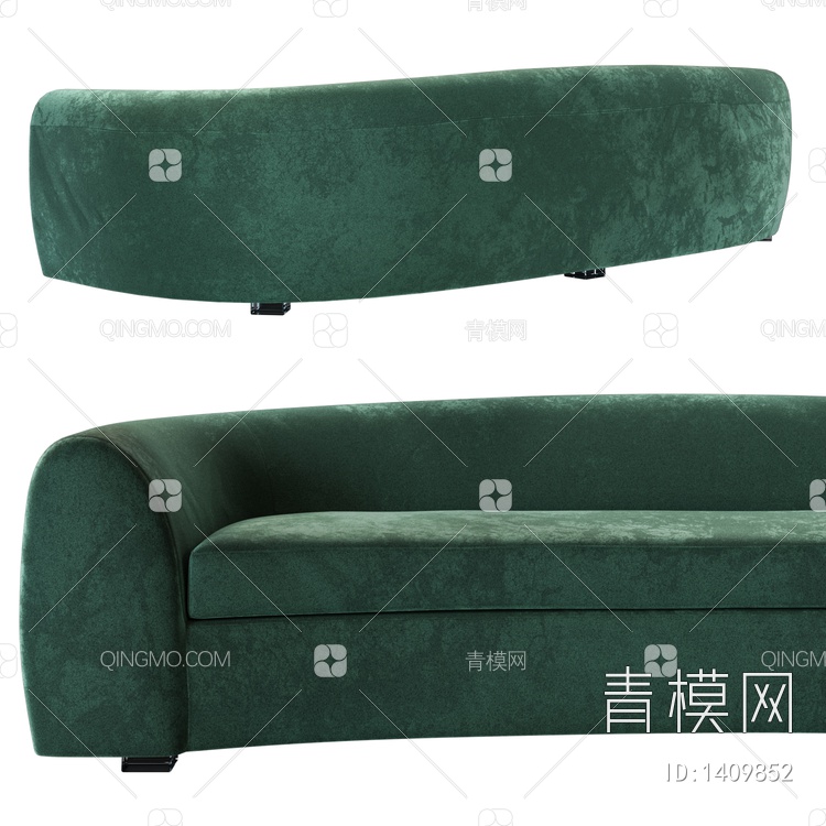 绒布弧形多人沙发3D模型下载【ID:1409852】