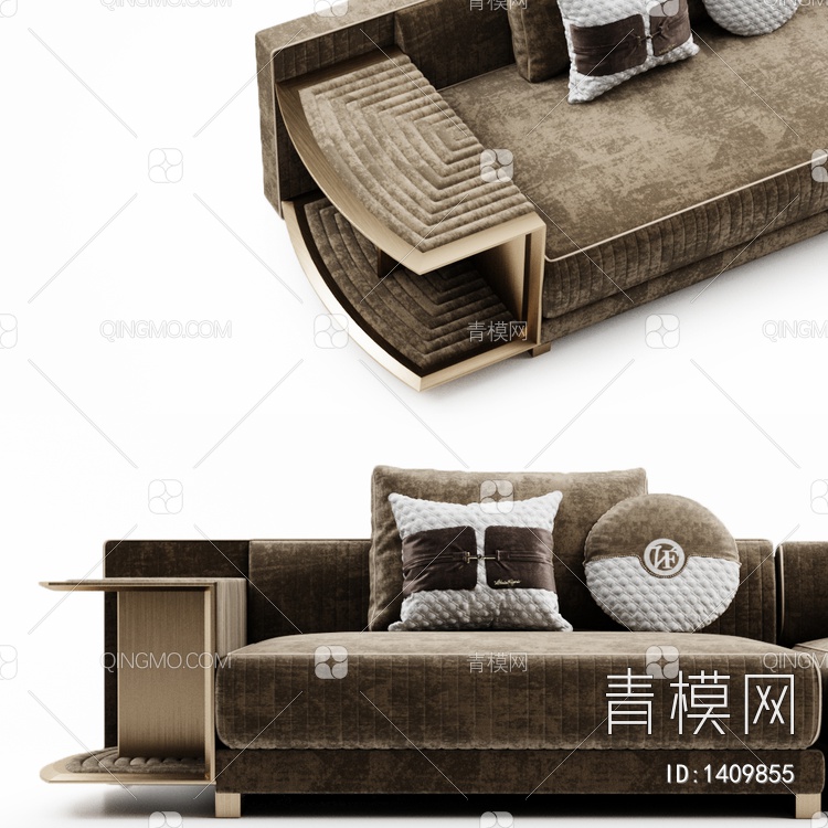 皮革双人沙发3D模型下载【ID:1409855】