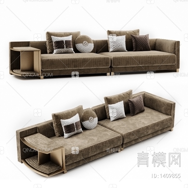 皮革双人沙发3D模型下载【ID:1409855】