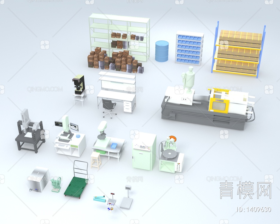 车间生产仓库工厂设备用品3D模型下载【ID:1409630】