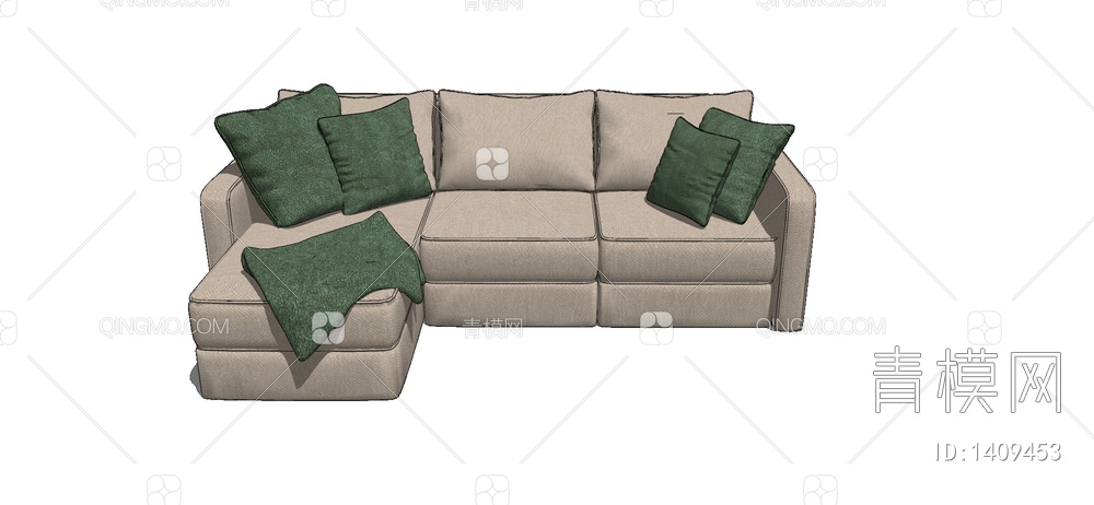 L型沙发SU模型下载【ID:1409453】