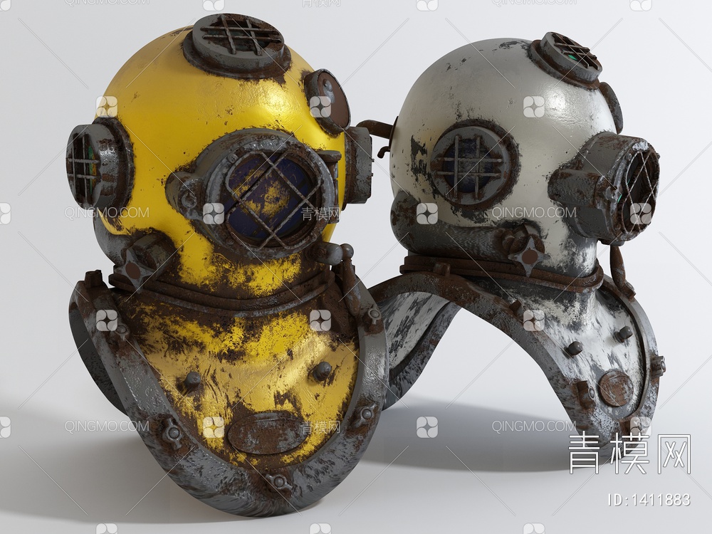 潜水头盔3D模型下载【ID:1411883】