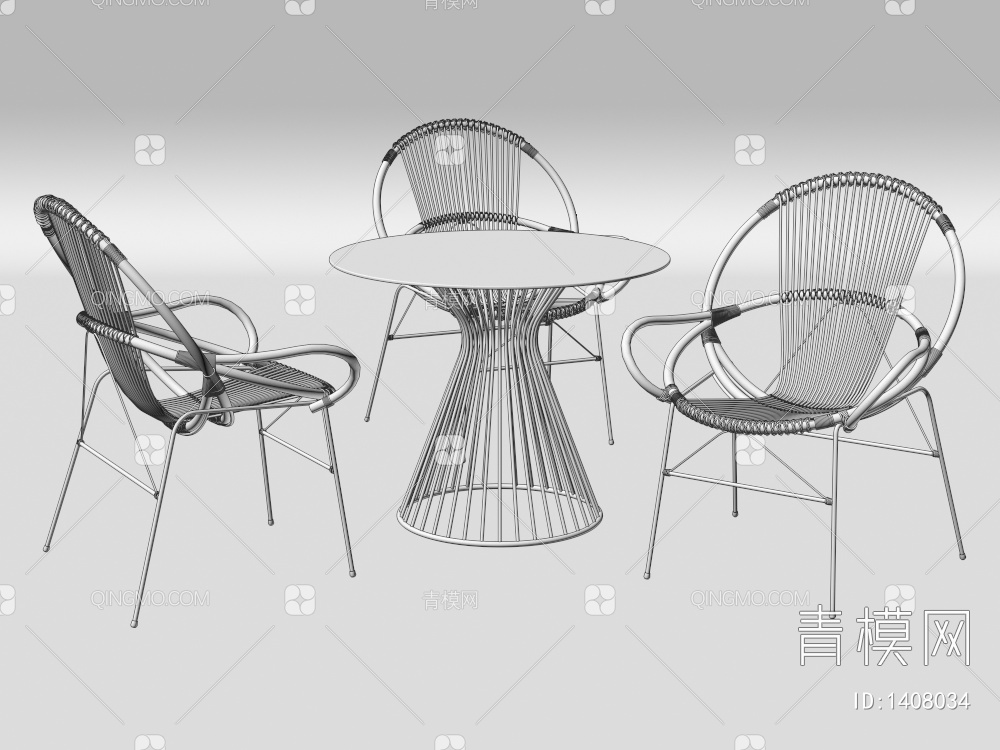 休闲桌椅 户外桌椅3D模型下载【ID:1408034】