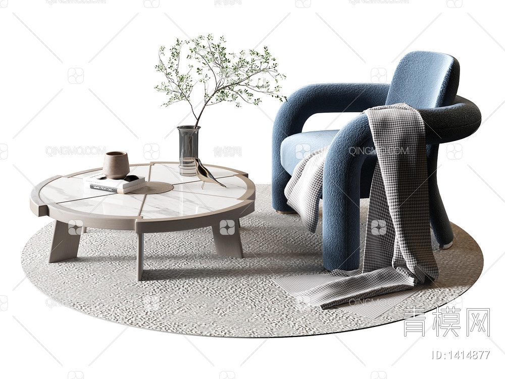 单人沙发3D模型下载【ID:1414877】