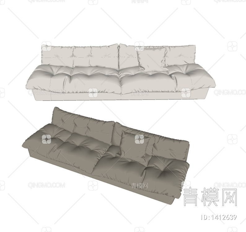 BAXTER双人沙发 软体沙发SU模型下载【ID:1412639】
