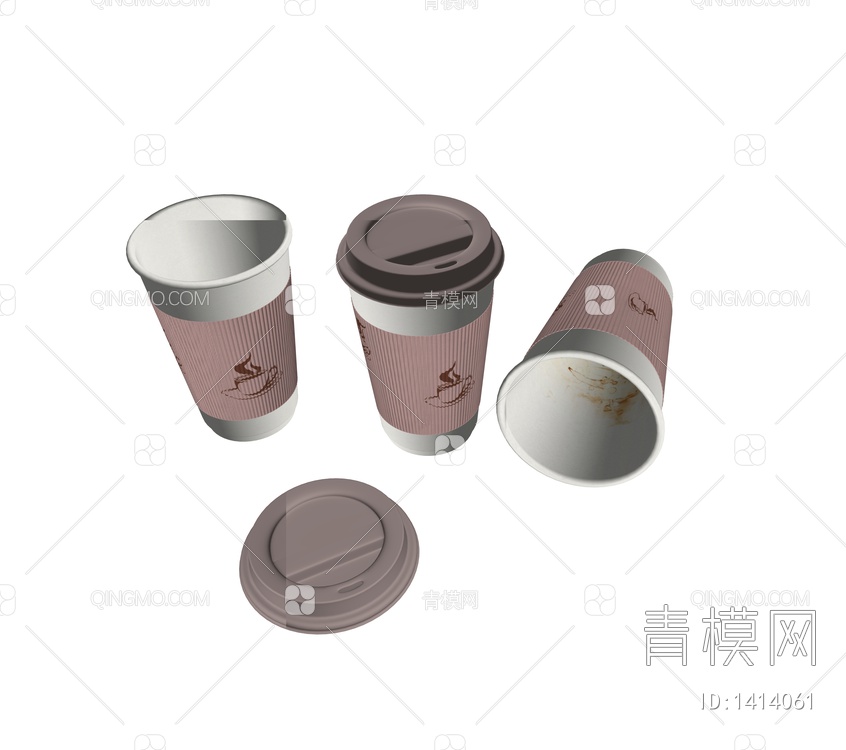 纸杯奶茶咖啡杯SU模型下载【ID:1414061】