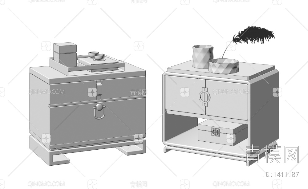 床头柜3D模型下载【ID:1411187】