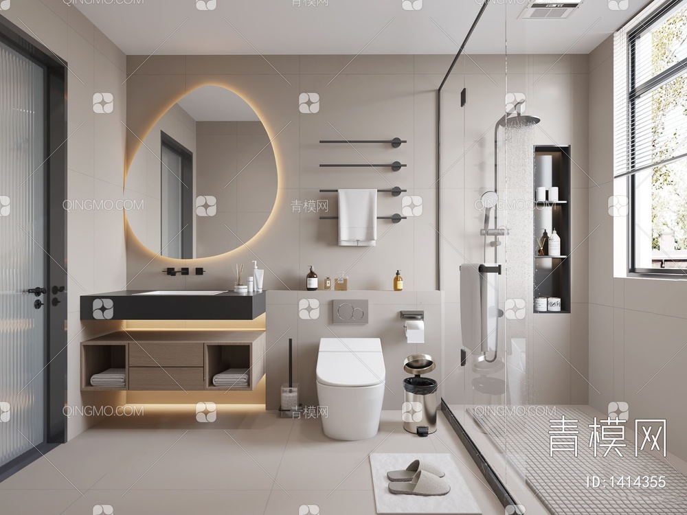 浴室卫生间3D模型下载【ID:1414355】