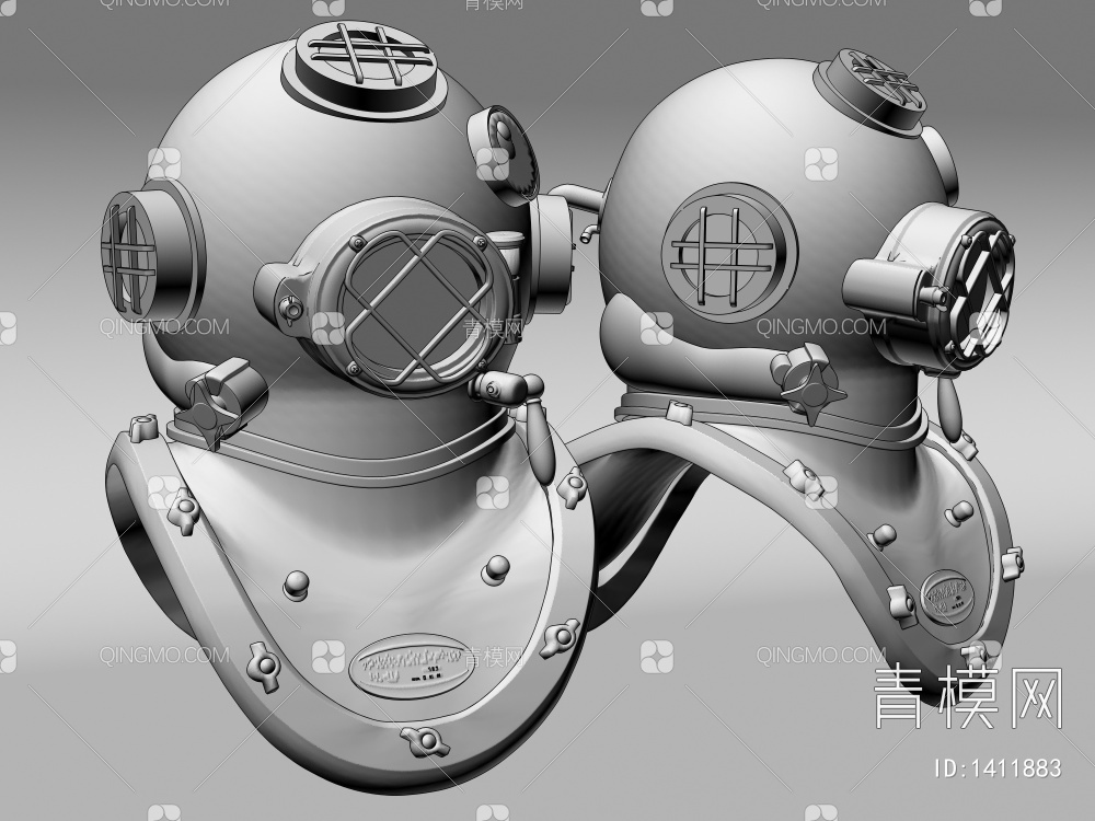 潜水头盔3D模型下载【ID:1411883】