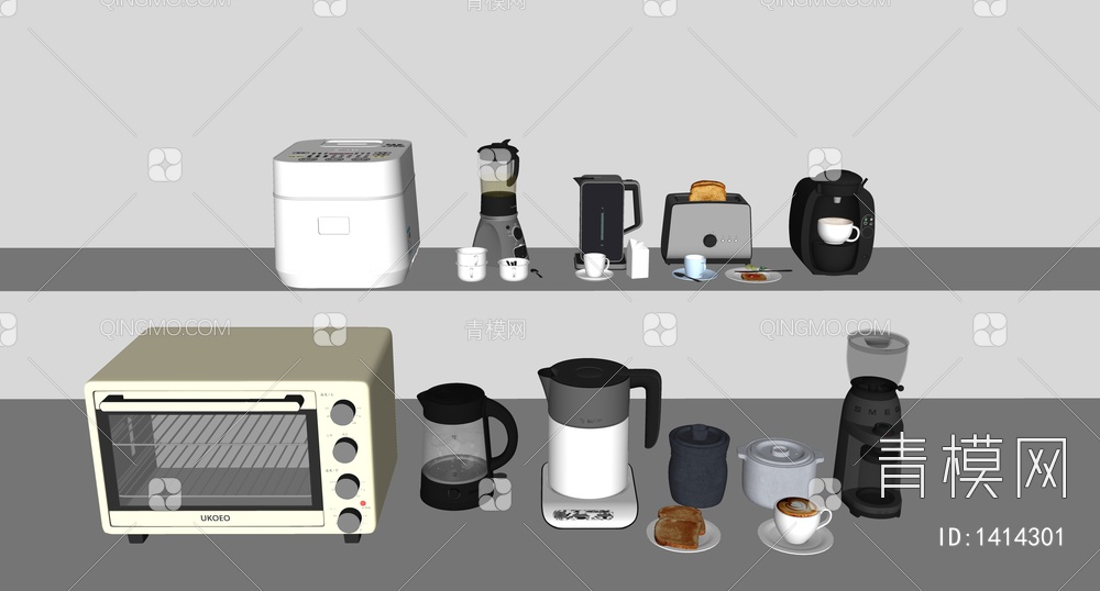 厨房小电器组合SU模型下载【ID:1414301】