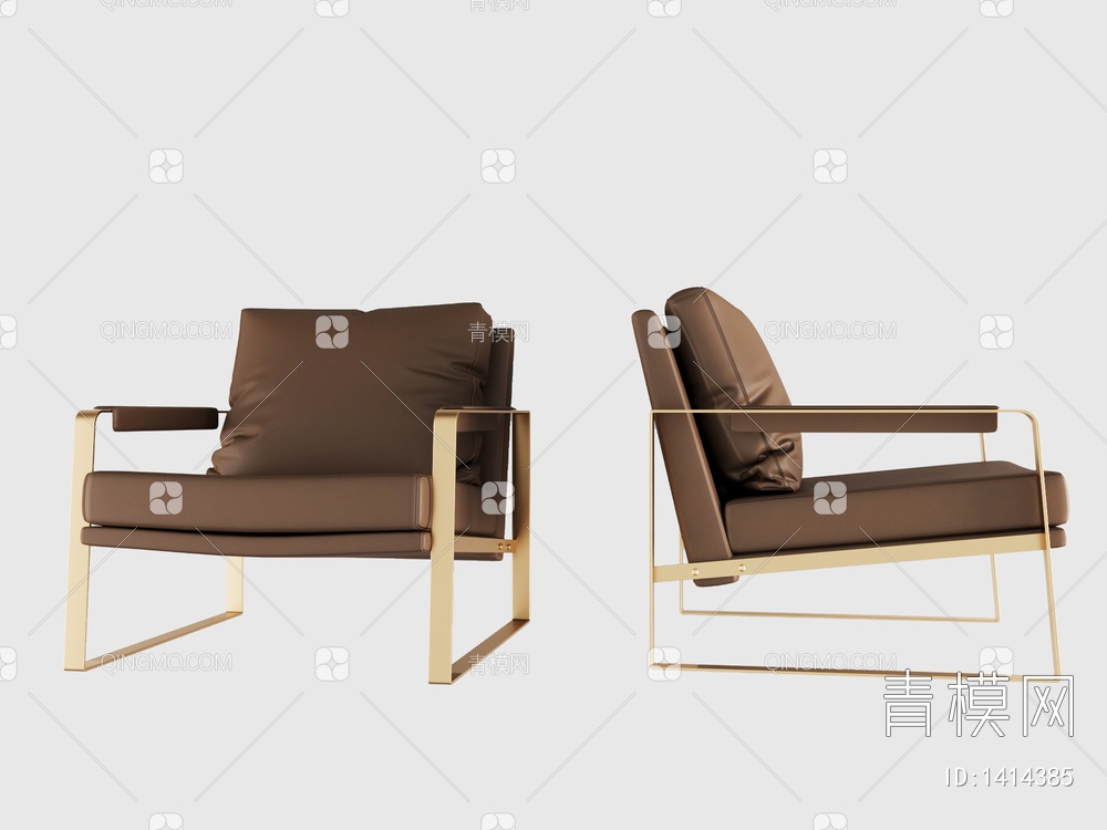 扶手椅矮3D模型下载【ID:1414385】