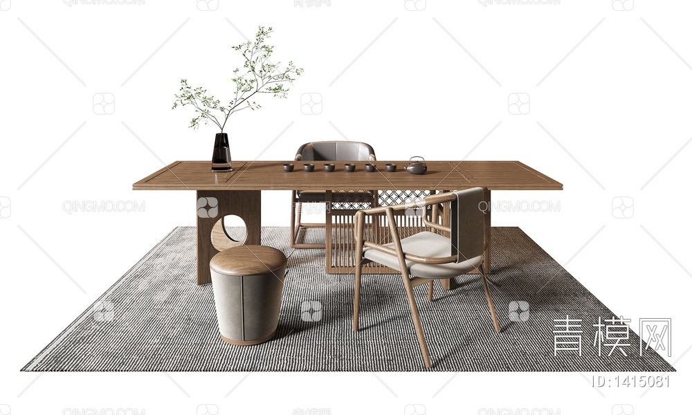 茶桌椅3D模型下载【ID:1415081】