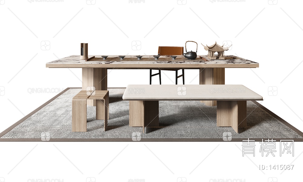 茶桌椅3D模型下载【ID:1415087】