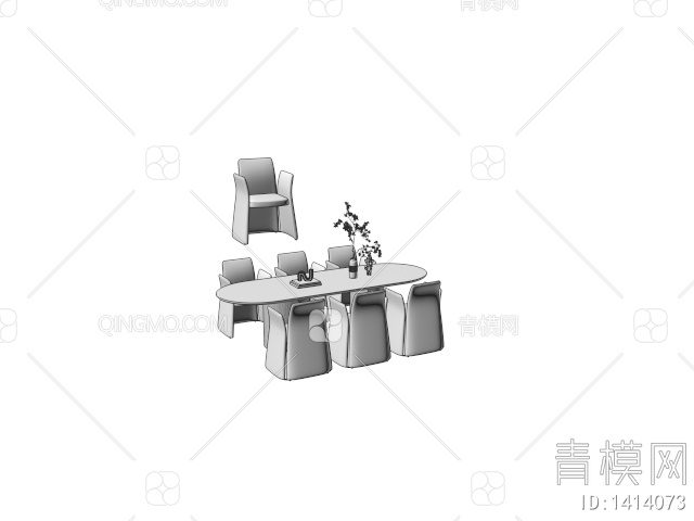 餐桌椅组合3D模型下载【ID:1414073】