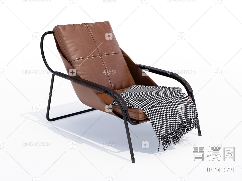 室内皮革躺椅SU模型下载【ID:1416791】