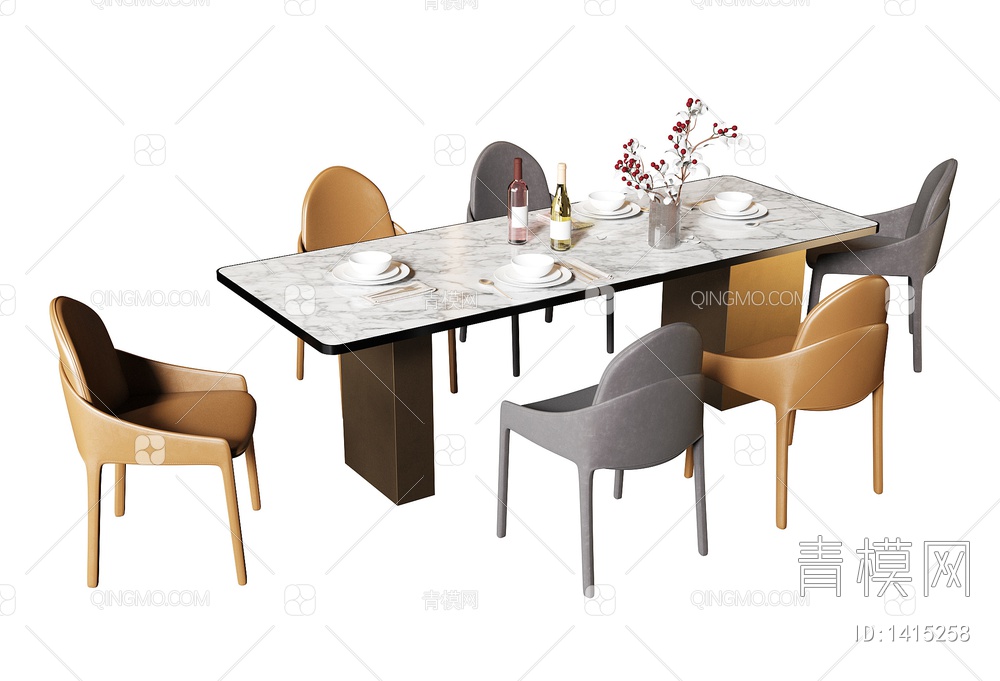 餐桌椅3D模型下载【ID:1415258】