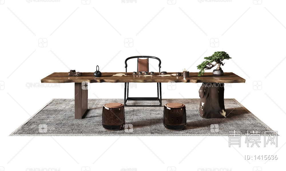 茶桌椅3D模型下载【ID:1415636】
