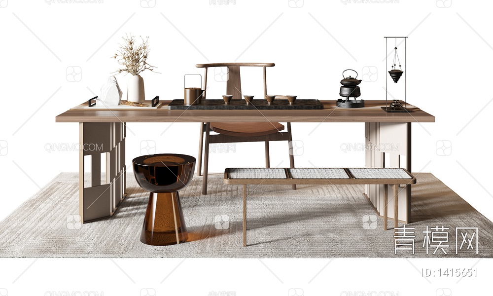 茶桌椅3D模型下载【ID:1415651】