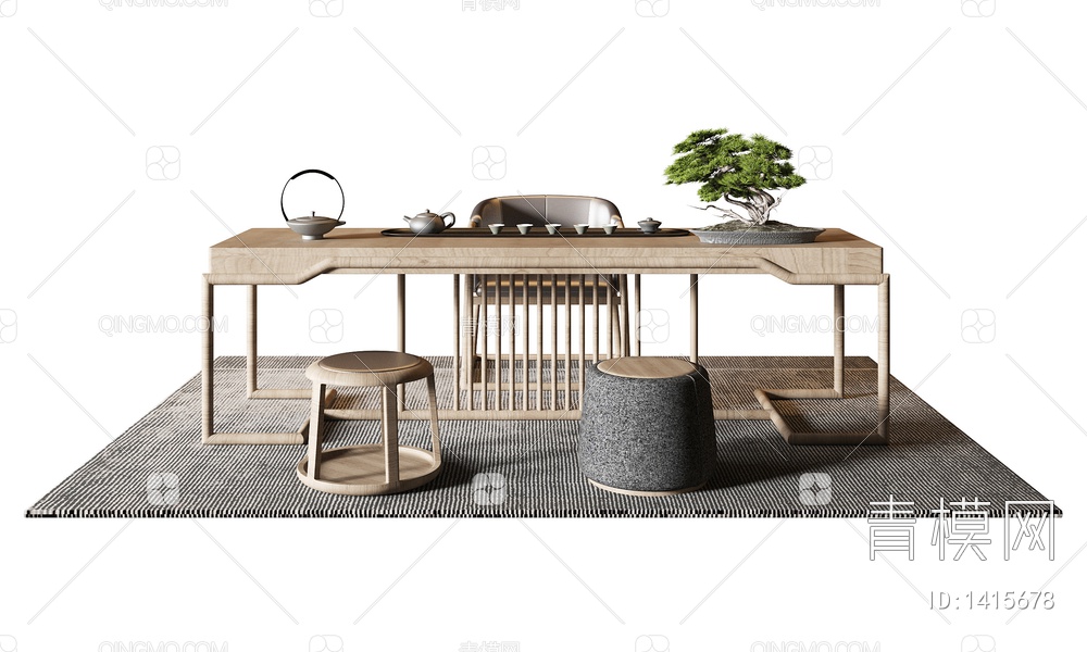 茶桌椅3D模型下载【ID:1415678】