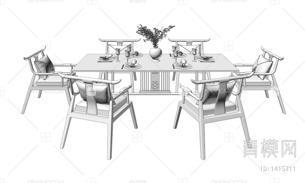 餐桌椅3D模型下载【ID:1415711】