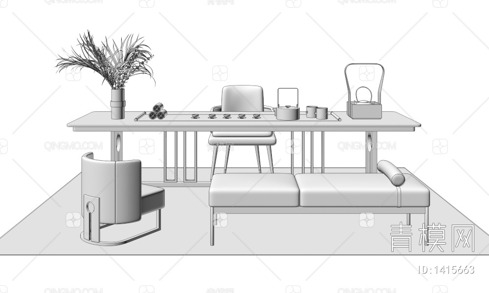 茶桌椅3D模型下载【ID:1415663】