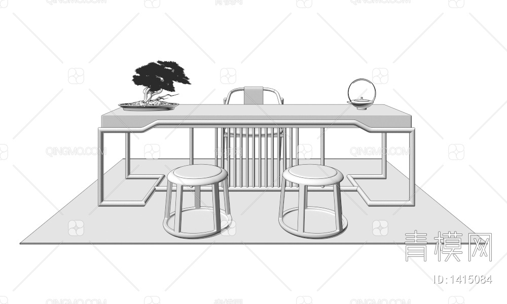 茶桌椅3D模型下载【ID:1415084】