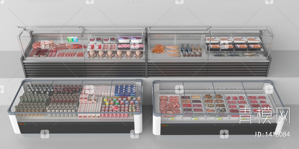 冷柜 肉柜 冰柜3D模型下载【ID:1418084】