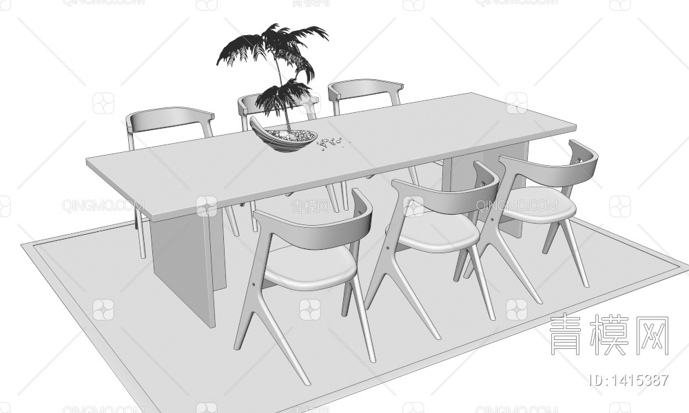 餐桌椅3D模型下载【ID:1415387】