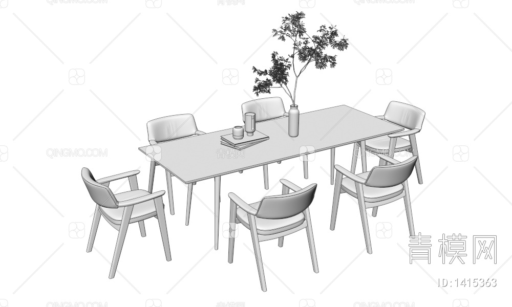 餐桌椅3D模型下载【ID:1415363】