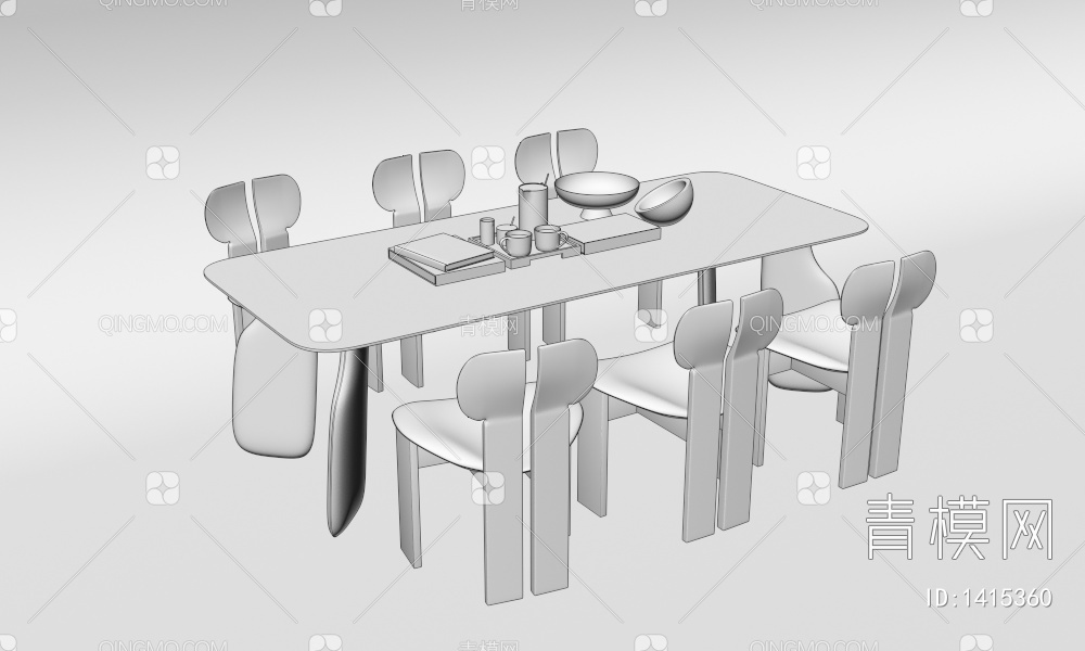 餐桌椅3D模型下载【ID:1415360】