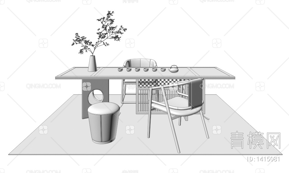茶桌椅3D模型下载【ID:1415081】