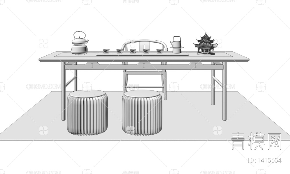 茶桌椅3D模型下载【ID:1415654】