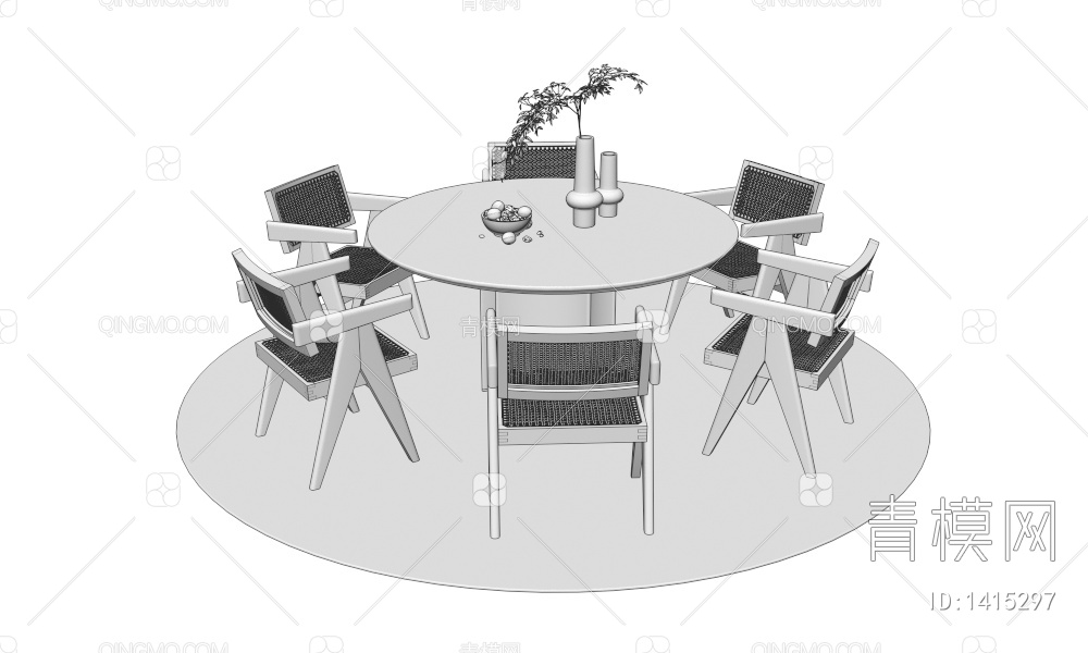 餐桌椅3D模型下载【ID:1415297】