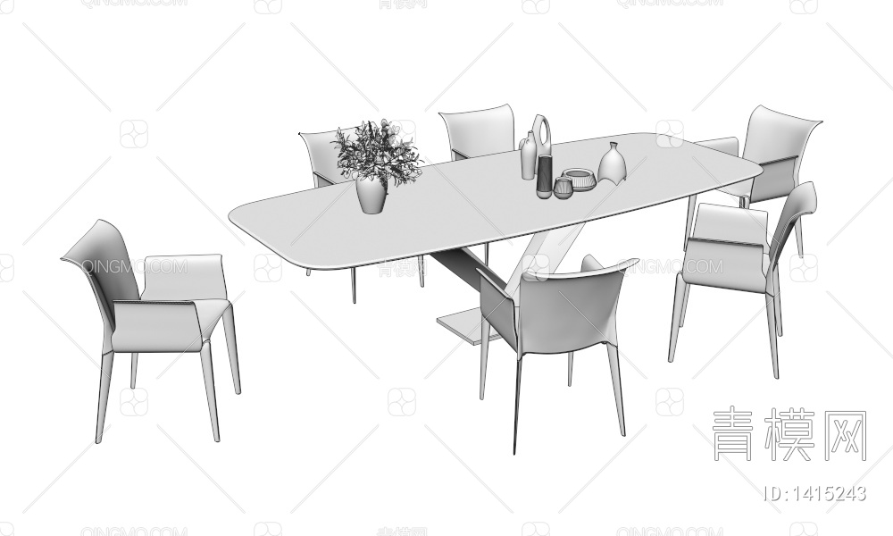 餐桌椅3D模型下载【ID:1415243】